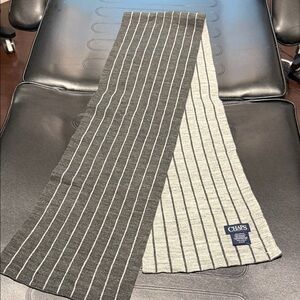 Chaps Black and Cream Pinstripe Scarf